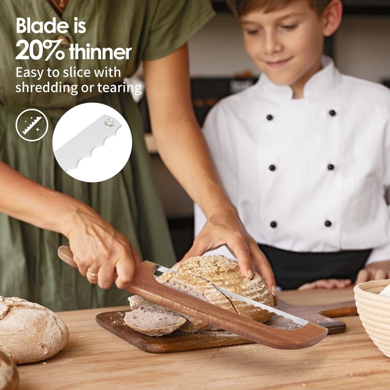 QikFas Sourdough Bread Knife,Bread Cutter, 15.7'' Serrated Bread Knife for