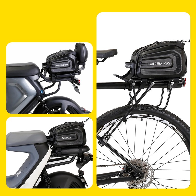 WILD MAN 4L Waterproof Bicycle Seat Bag - Hard Shell