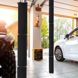 Mindsoft 6 Pcs Garage Pole Padding with Anti Slip Fabric 12 x 24 Inch Black Basement Pole Wrap Basement Pole Cover
