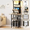 YAKANJ Record Player Stand with Led Light,Record Player Table with