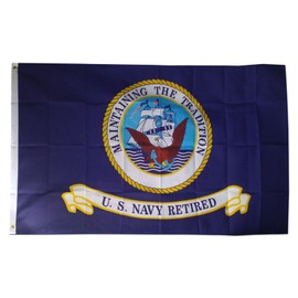 NEOPlex Economy 3' X 5' Military Flag - Navy Retired