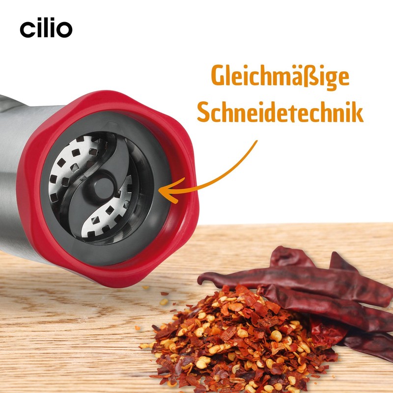 Cilio Premium Piccante Chili Chilli Mill Grinder Red, one size,