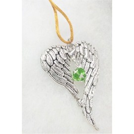 August Birthstone Angel Wings Memorial Ornament