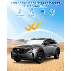 Canvcle Sunshades for Mazda CX-50 2023-2025 CX50 Accessories Windshield Sun Shade Side Rear Window Shade Cover Sun Visor Shield Privacy Protection for Camping Keep Vehicle Cool Black 8PCS