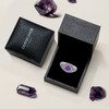 DOTOUJOUR East-West Natural Amethyst Promise Ring for Women 8 *