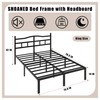 SHOANED Metal Bed Frame with Headboard - 14 Inch King