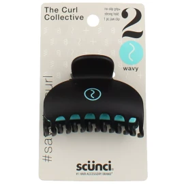 Scunci 6 Pack Scunci The Curl Collective No Slip Grip Strong Hold Jaw Clip, Wavy