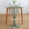 Aoksunova Chiffon Table Runner, Green Table Runner, Sage Green Fabric,