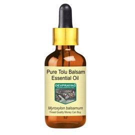 Devprayag Pure Tolu Balsam Essential Oil (Myroxylon balsamum) with Glass Dropper Natural Therapeutic Grade Steam Distilled 50ml (1.69 oz)
