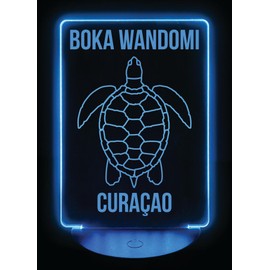 Boka Wandomi Curaçao Turtle Souvenir Acrylic Color Changing LED Night Light with Remote and USB Plug Single