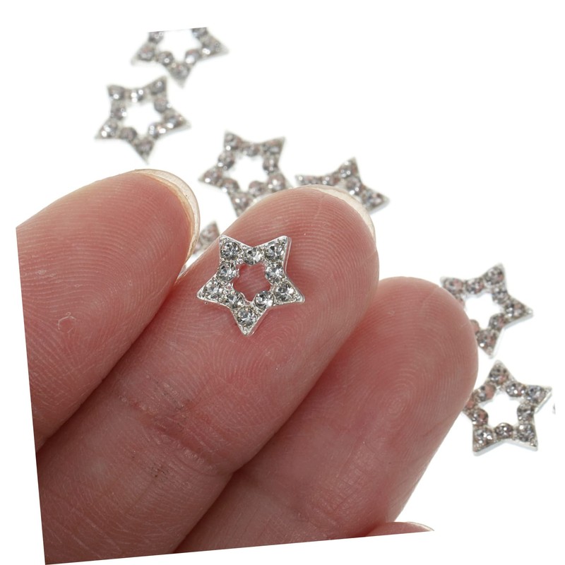 WOONEKY 12pcs Decorative Star Charms for Nail Art Rhinestone Nail