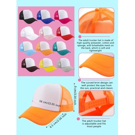 Puyawen 46 Pack Kids Sublimation Hats Blank Trucker Hat Summer Mesh Baseball Cap Adjustable Trucker Cap Bulk for Outdoor Sport (Color Style 2)