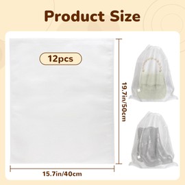 Lirakel Dust Bags for Handbags, 12-Pack 15.7x19.7 Inch Multi-Purpose Reusable Organizers for Purses, Shoes, Closet & Travel