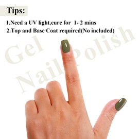 Imtiti 10ML Olive Green Gel Polish Soak Off LED UV Nail Gel DIY at Home Salon Art Gift for Women 1PCS