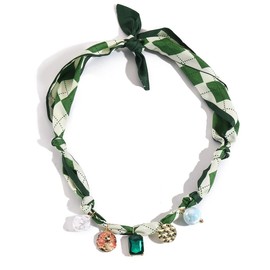 Scarf Necklace Charm Bandana Choker Necklaces for Women Silk Tie Necklaces Colorful Scarfs Pendant Woman Fashion Jewelry