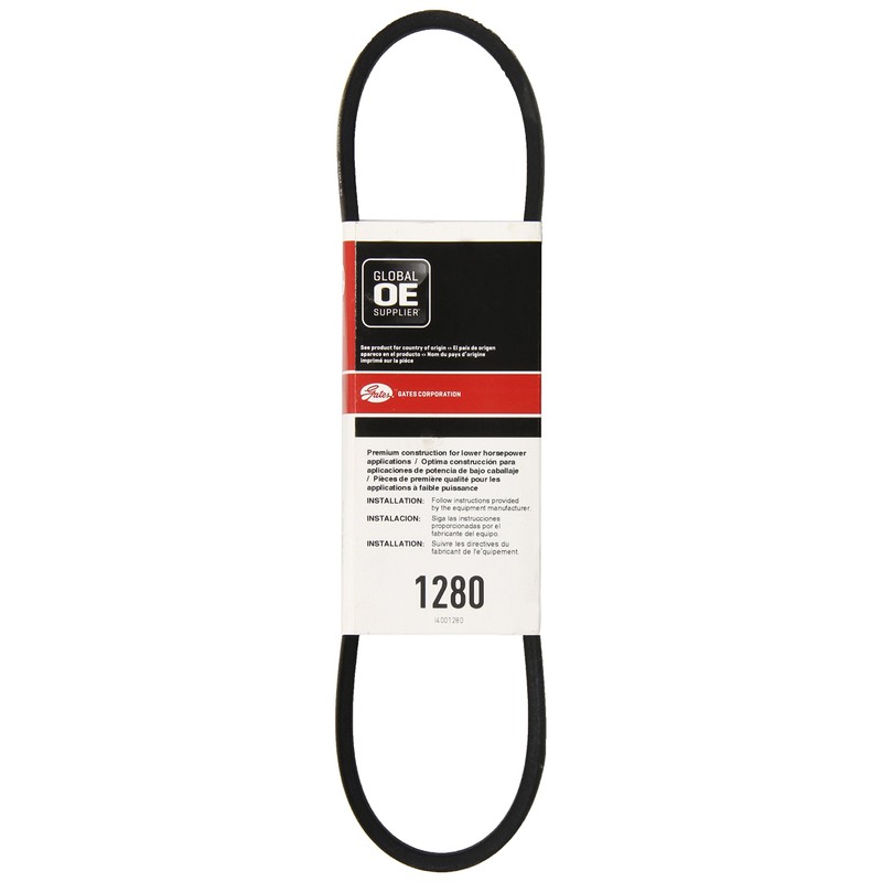 Gates 1280 Truflex V-Belt, 3L Section, 3/8" Width, 7/32" Height,