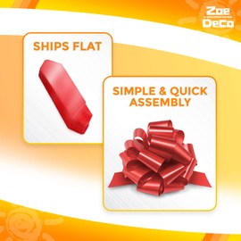 Zoe Deco Gift Bows (Red, 5” Wide, 18 Loops, 10 Pack), Weather Resistant Gift Bow, Red Pull Bows, Bows for Gifts, Gift Bows for Presents, Gift Wrapping and Decoration