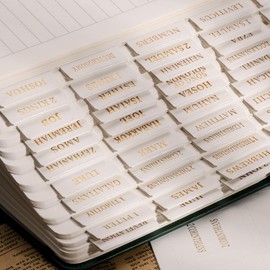 RETTACY Bible Tabs, Leather Bible Tabs, Large Size, Bible Tabs for Women, Bible Study Supplies, 66 Bible Tabs for Old and New Testament, Additional 21 Tabs for Apocrypha, 9 Blank Tabs (Ivory)