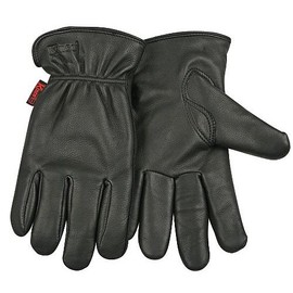 KINCO 90HKN-XL Men's Lined Grain Deerskin Gloves, Heat Keep Lining, Double Shirred Elastic Back, X-Large, Black
