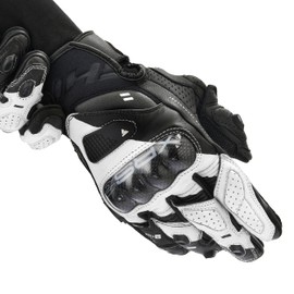 SHIMA XRS-3 Motorcycle Gloves Men's Leather Short Sports Motorcycle Gloves Protection Touchscreen City Leather Gloves Motorcycle Ventilated Reinforced Perforated Lightweight (Men's, White, XXL)