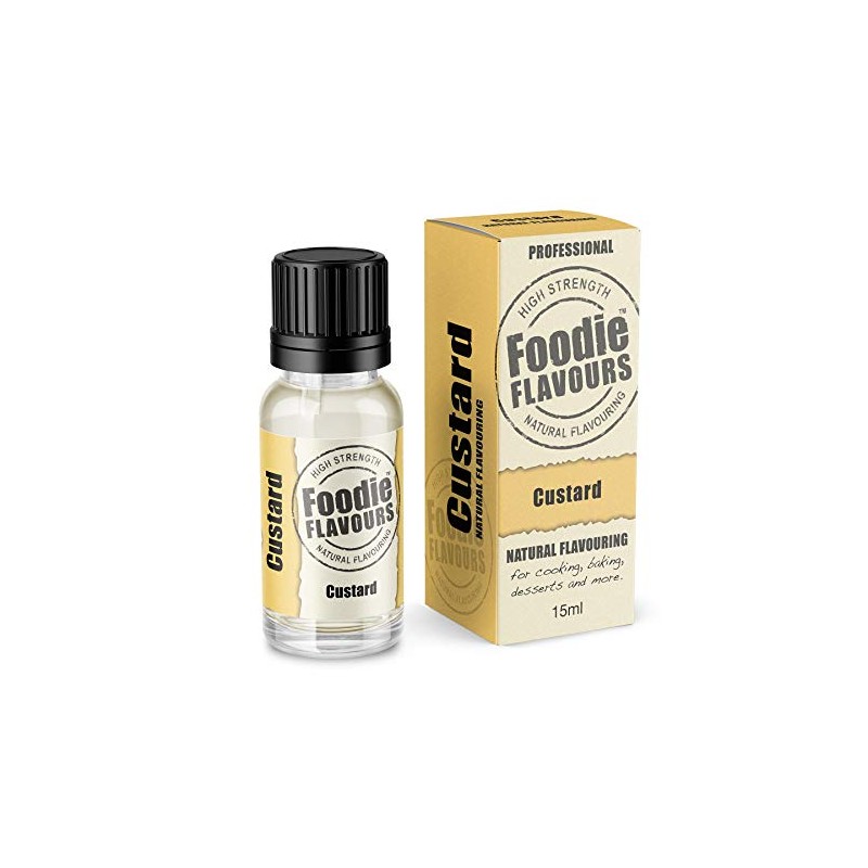 Foodie Flavours Natural Custard Flavouring, High Strength - 15ml