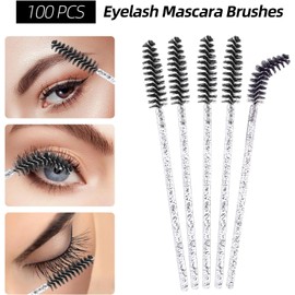 Tbestmax 300 Cepillos para Rímel, Pinceles para Labios, Micro Hisopos Aplicadores, Cepillos Desechables para Pestañas, Probador de Labiales, Herramienta de Maquillaje, Color Negro