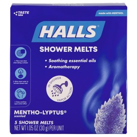 Halls Soothing Shower Melts 5 Pack - Mentho-lyptus Scented Aromatherapy with Essential Oils
