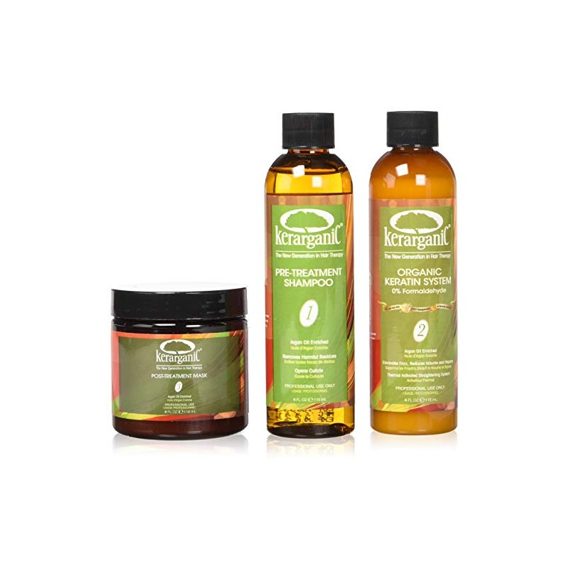 KERATIN TREATMENT SET - ORGANIC - FORMALDEHYDE FREE - 4-oz