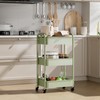 johgee 3 Tier Rolling Cart with Table top, Metal Rolling