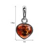 Amber Sterling Silver Heart Pendant