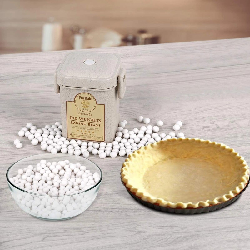 Furrain Ceramic Pie Weights Reusable 10Mm Baking Beans Pie Crust