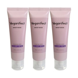 Vegan Effect Slow & Aging Collagen Wrap Mask 80ml 3 Pieces / Circle / 비건이펙트 슬로우 앤 에이징 콜라겐 랩 마스크 80ml 3개  써클