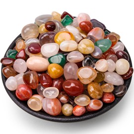 Folmywy 430g Natural Healing Crystal Stone Set About 150 Pcs Multicolor Polished Gemstones Tumbled Stones Handpicked Decorative Rocks for Meditation Reiki Chakra Energy Therapy Vase Filler