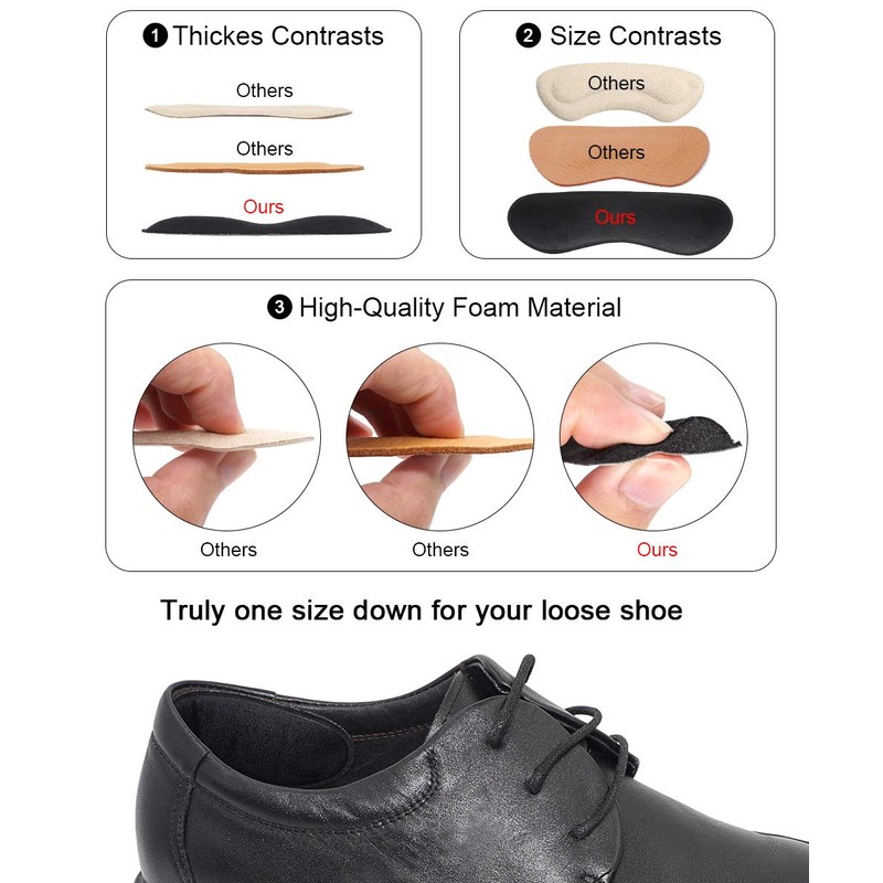 Dr. Foot's Heel Grips Liner Insert for Shoes Too Big,