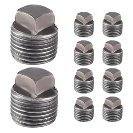 1/2" Pipe Fittings Male Cap - Home Expert 10 Pack Malleable Cast Iron Male Square Caps Threaded Pipe Fittings for Industrial Pipe Shelves Bracket, Vintage Industrial Pipe Furniture