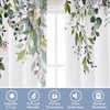 MIZSYE White Curtains 63 Inch Length 2 Panels Set Floral
