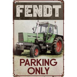 Weatherproof Tractor Parking Sign - Parking Only Suitable for Fendt Tractor, Trekker, Bulldog Lover, Collector and Screwdriver, 30 x 20 cm