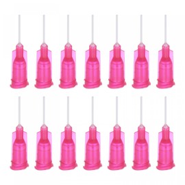 uxcell 50 Pcs 25G Plastic Dispensing Needles, 1/2" PP Glue Needle Tube Blunt Luer Lock Tips with PP Flexible Needle for Liquid Glue Gun, Red