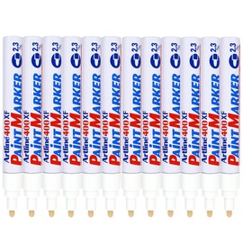 Artline 400 Paint Markers for Outdoor or Industrial Use Bullet Tip 2.3mm Line White Ref A400 [Pack of 12]