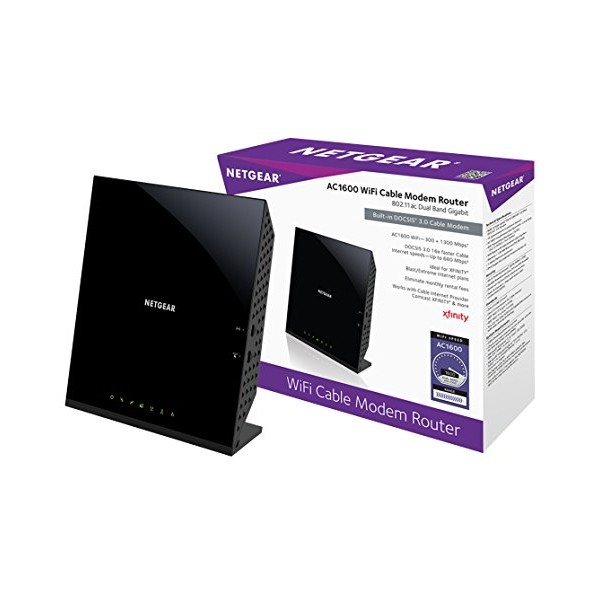 Netgear C6250-100NAS AC1600 (16x4) WiFi Cable Modem Router Combo (C6250)