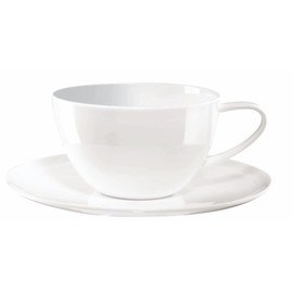 ASA Selection à table Kaffeetasse mit Untere / Untertasse, Fine Bone China, Warmes Weiß, 210 ml, 1912013