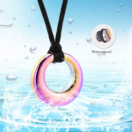 Hearbeingt Cremation Jewelry Urn Necklace for Ashes, Circle of Life Eternity Memorial Pendant Made of Stainless Steel