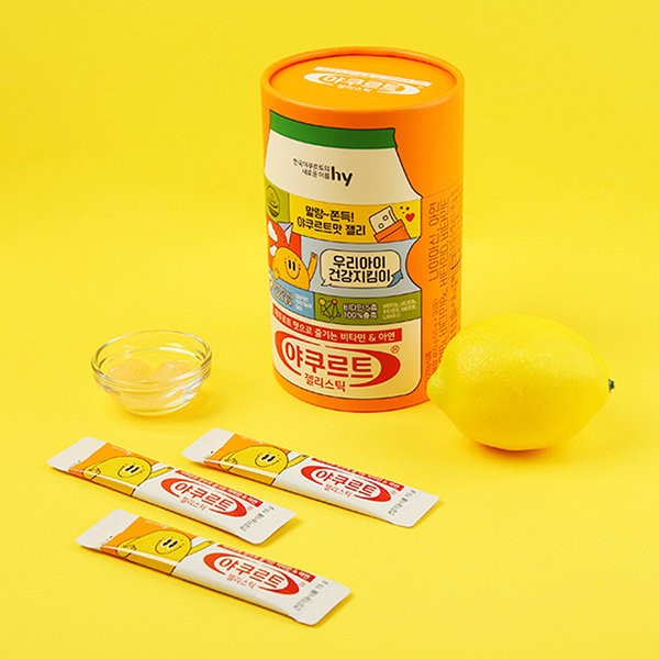 [HY] Yakult Jelly Sticks (2 boxes) (Children&#39;s Vitamin &amp; Zinc) / [에치와이] 야쿠르트 젤리스틱 2통 (어린이 비타민&아연)