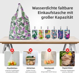 Pack of 6 Reusable Shopping Bags, 50 cm x 37 cm, Foldable Environmentally Friendly Shopping Bag, Machine Washable, Portable Lightweight Capacity Shopping Bag for Daily Shopping, Loading, Navy Pink