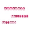 24 Pcs Pink Press on Nails Short Square,ZWENJIE Flowers Fake