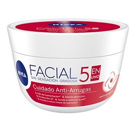 NIVEA Crema Facial Hidratante Antiedad 5 En 1 Cuidado Anti Arrugas (200 ml), crema reafirmante de sensacin ligera y rpida absorcin 24 horas de...     