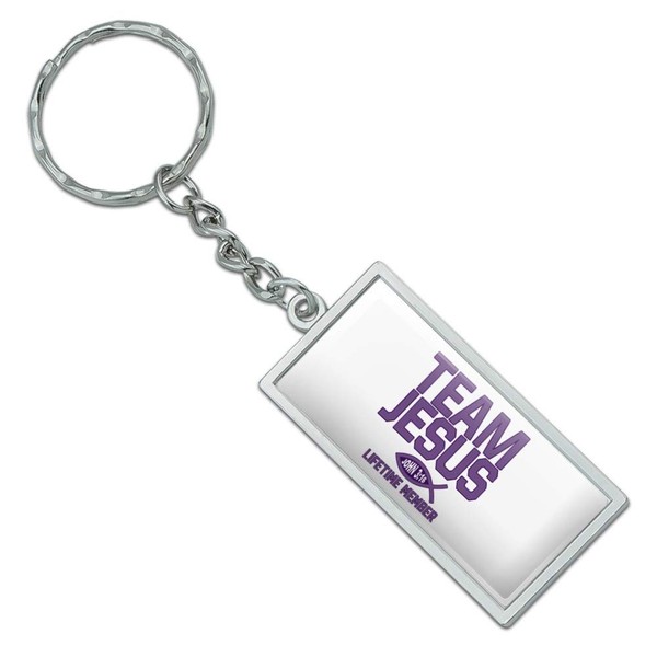 GRAPHICS & MORE Rectangle Team Jesus John 3:16 Christian Keychain