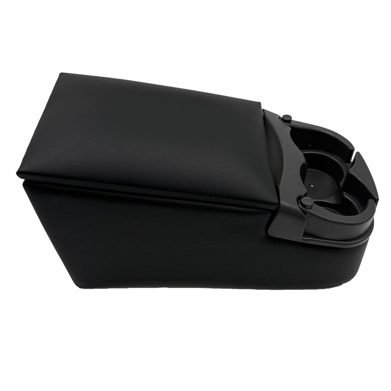 LOOYE Black Universal Truck Bench Seat Console with Cup Holders