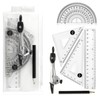 Protractor and Compass Set with Rulers,Compass Geometry Drawing Tool Set