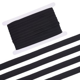 FREEBLOSS 22 Yards Black Elastic Piping Bias Tape Piping Trim with Welting Cord Bias Binding Tape Seam Binding Tape for Sewing 0.4'' Wide Sewing Bias Tape